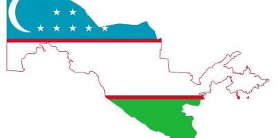 Kart over Usbekistan flagg 